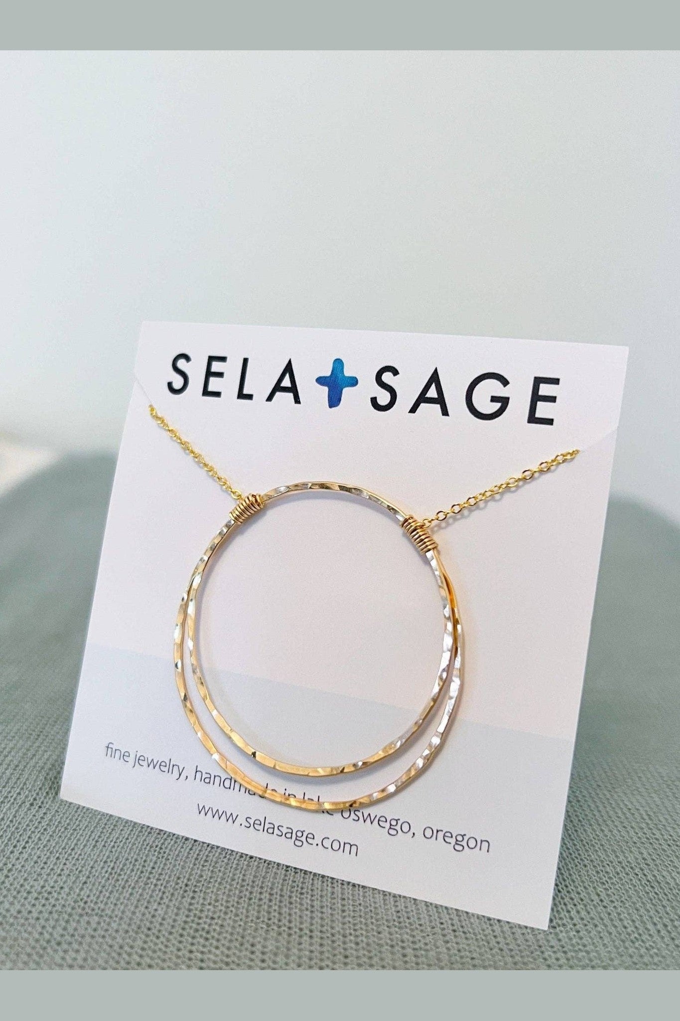 Statement Contiguous Circle Necklace, GF