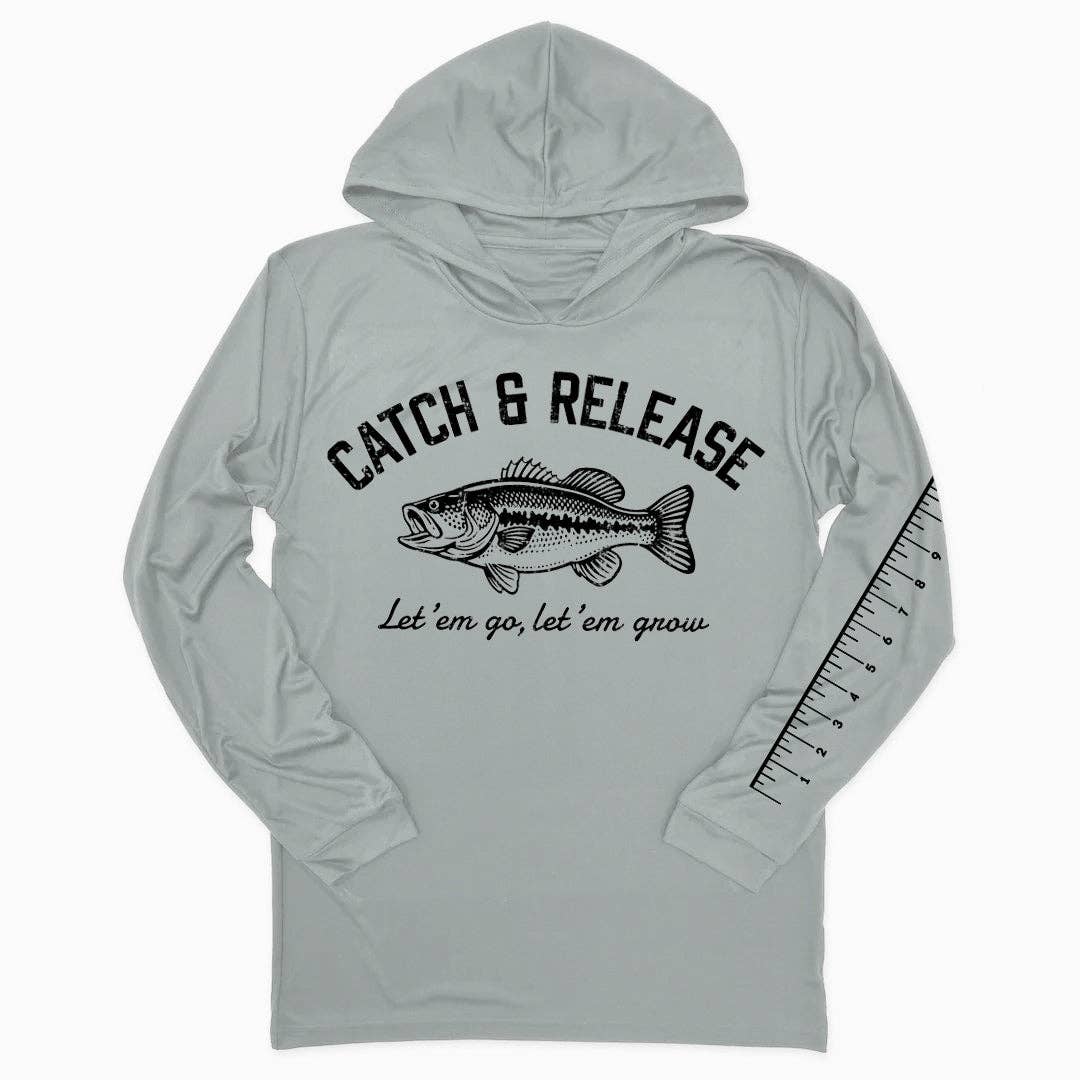 Catch & Release UPF Hoodie: Medium Grey