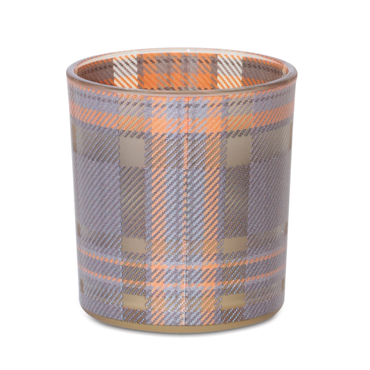 Fall Brown Plaid Votive Holder