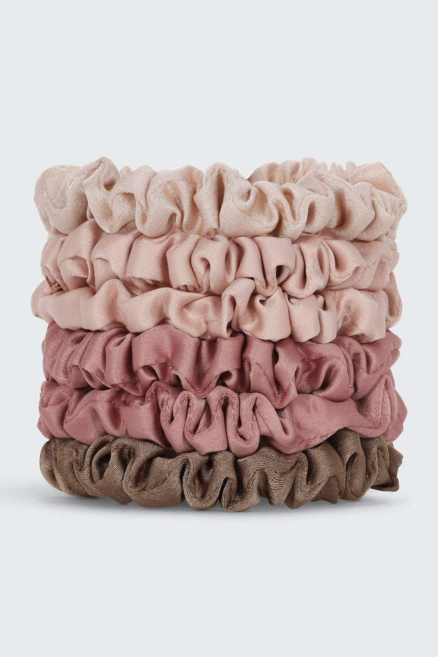 Terracotta Ultra Petite Satin Scrunchies 6pc