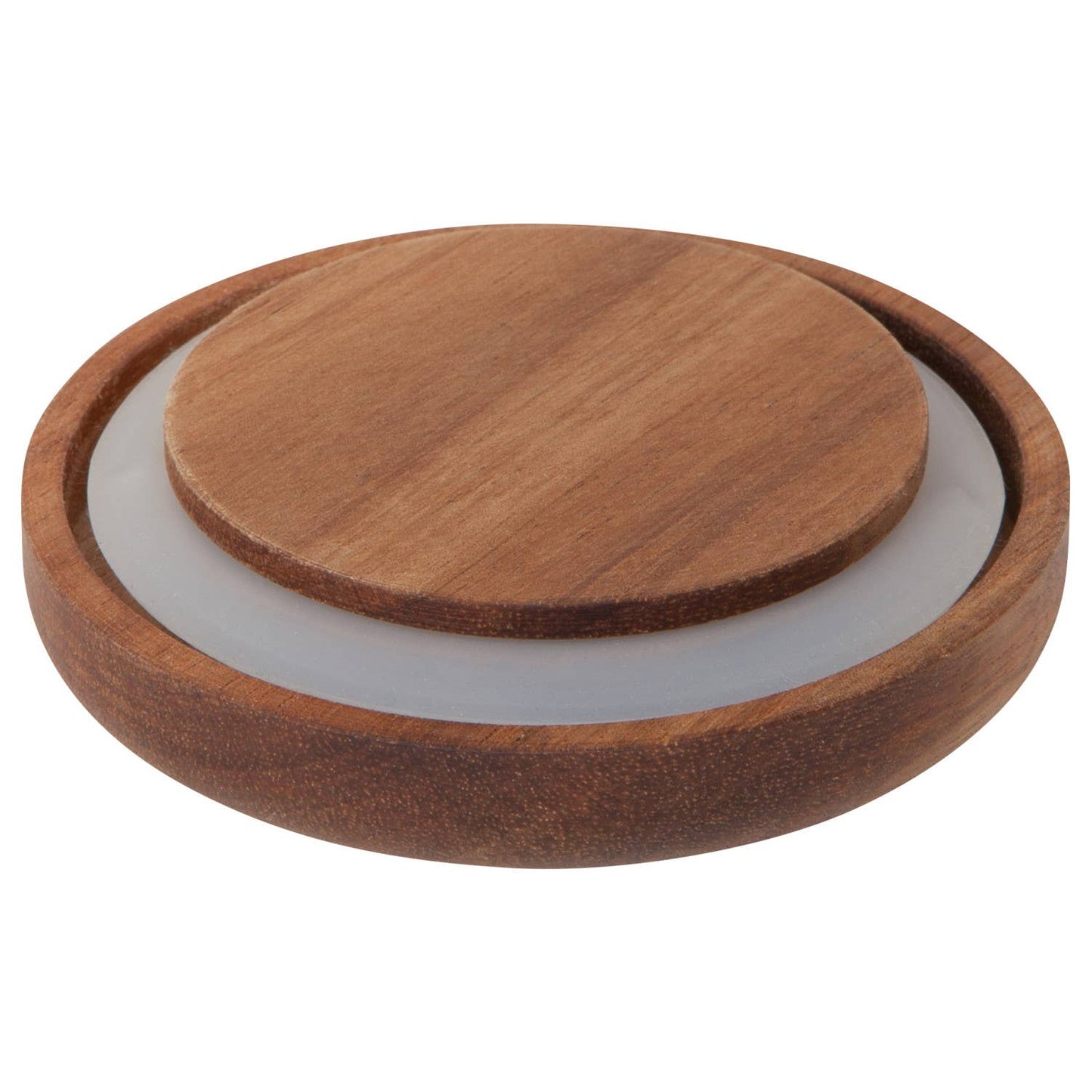 Lg Glass Jar with Acacia wood lid