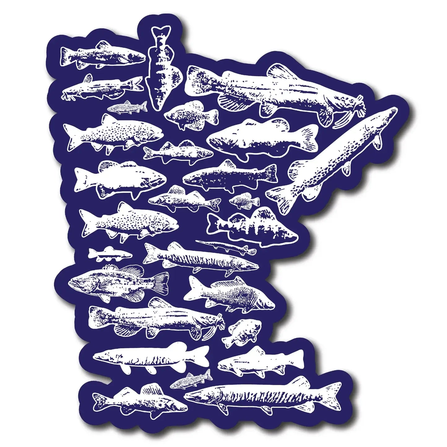 Fish Stamp Vinyl Sticker