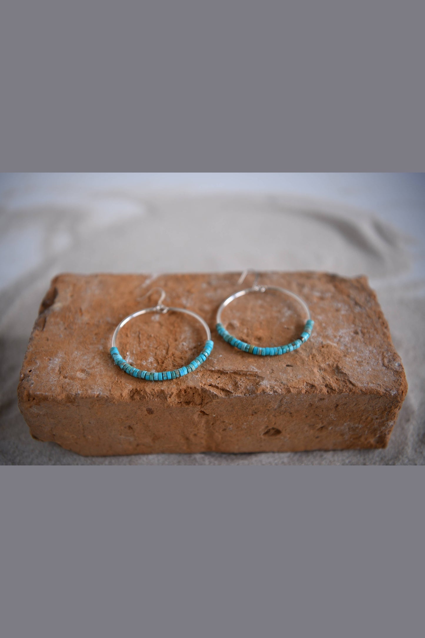 Amazonite Far Out Sterling Silver Hoops