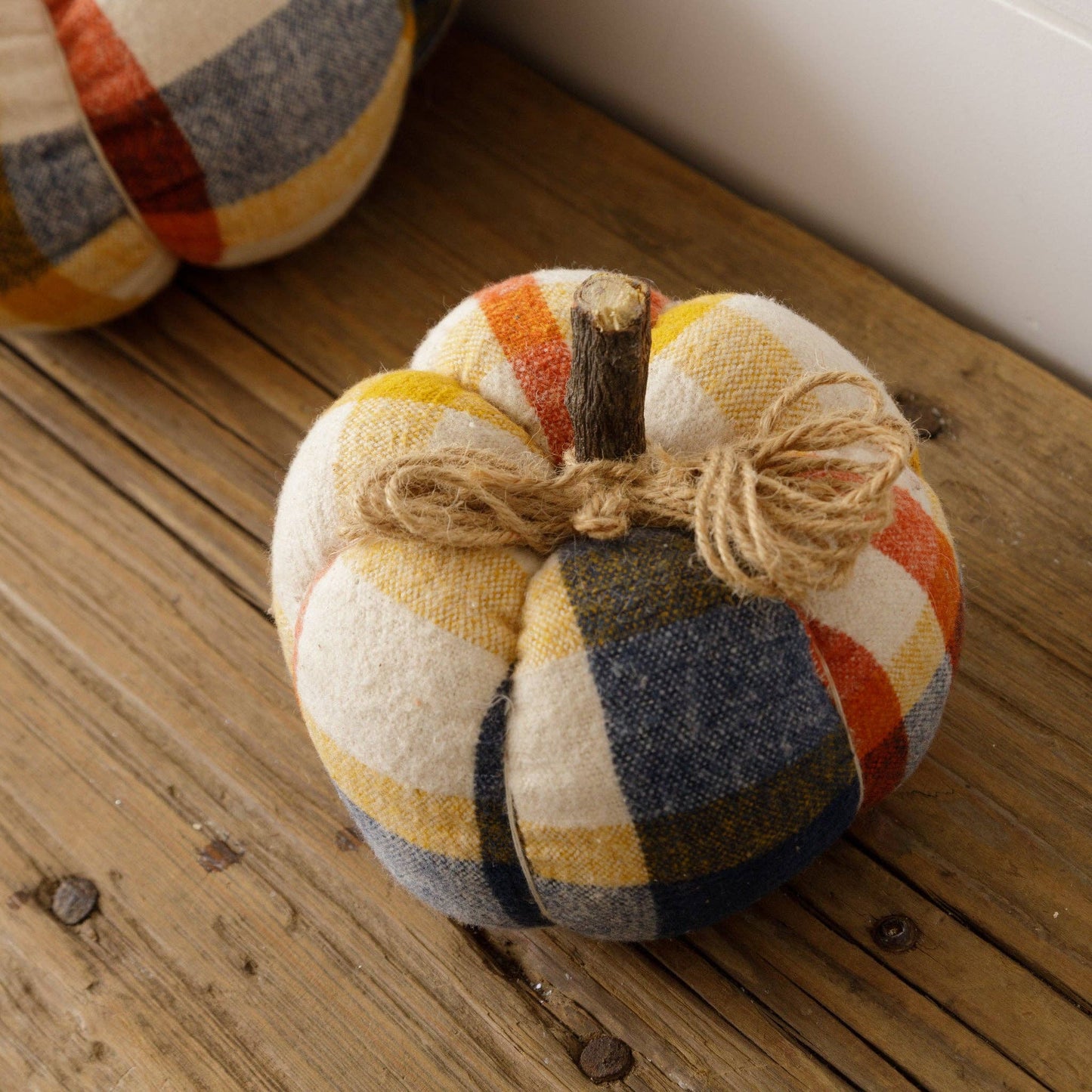 Flannel Pumpkin - Navy, Rust, Mustard, Sm