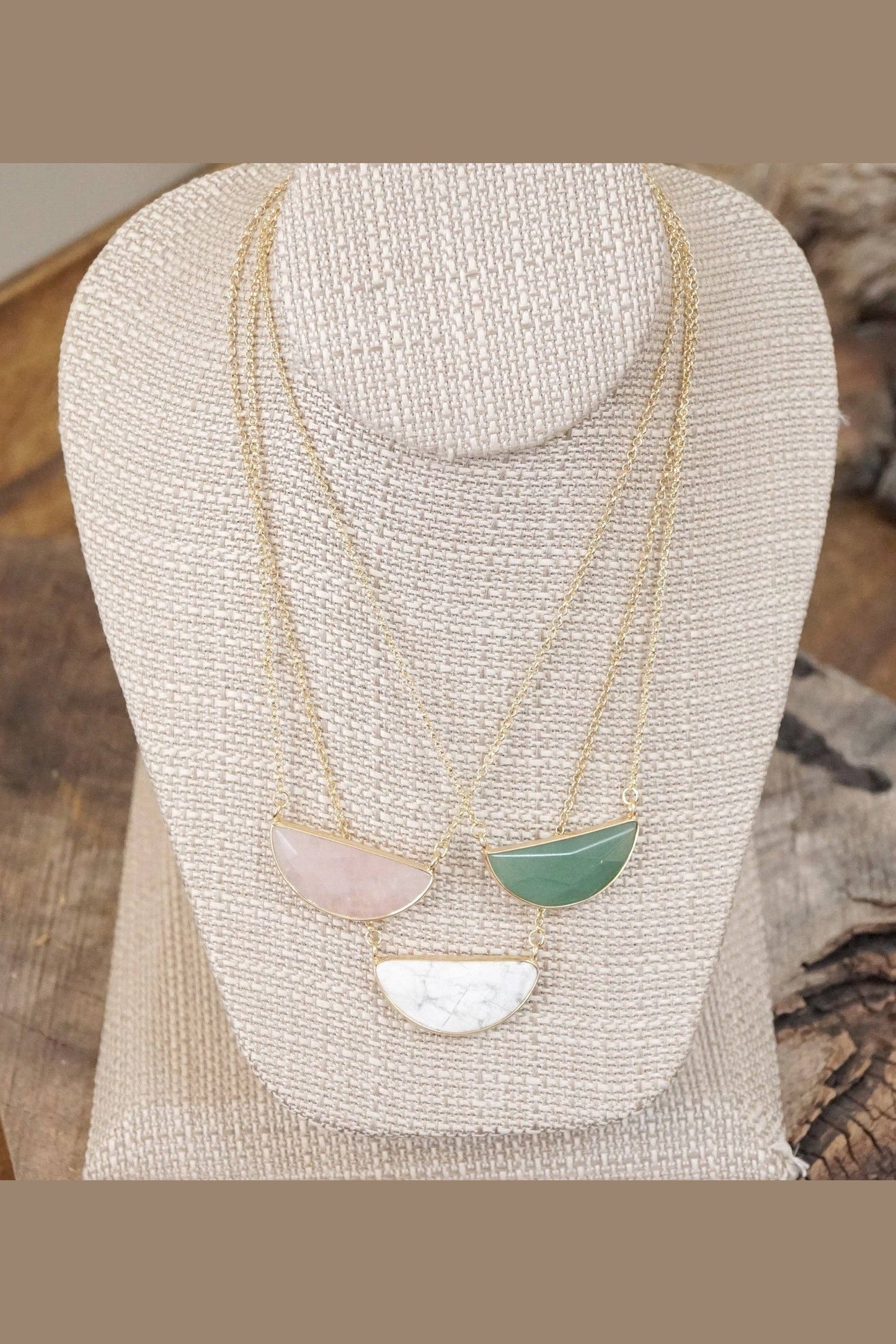 Semi Precious Dainty Necklace - Green