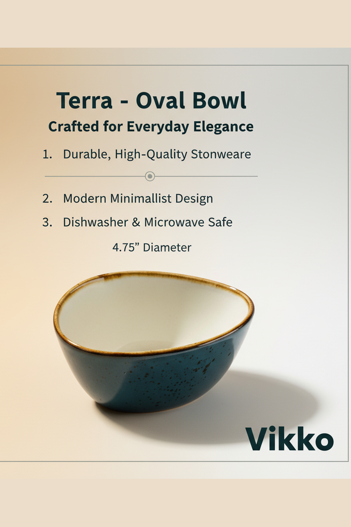 Deep Teal Terra Oval Bowl