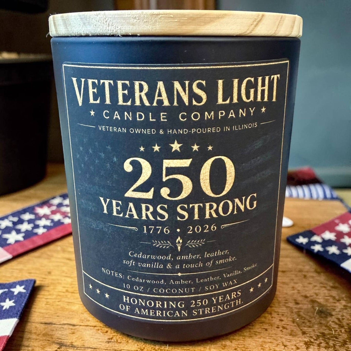 250 Years Strong Patriotic Candle