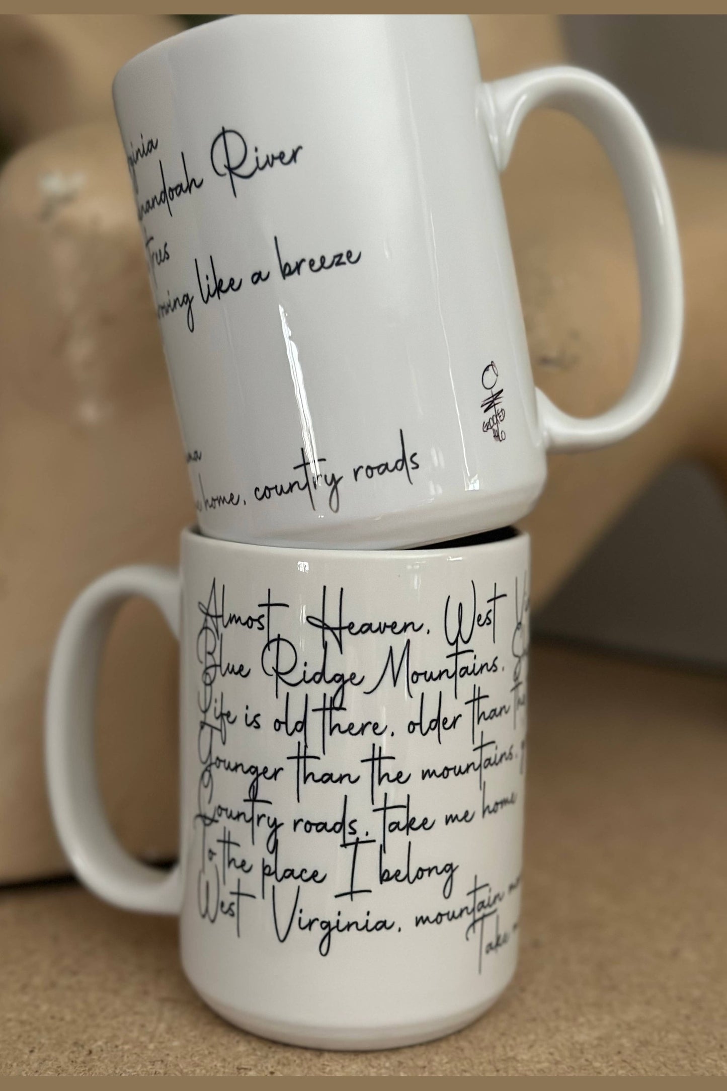 Denver "Country Roads" Lyrics Coffee Mug