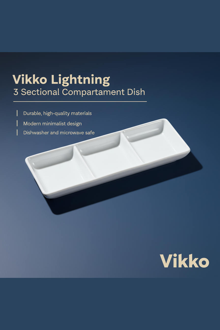 Vikko Lightning 3-Sectional Compartment Dish