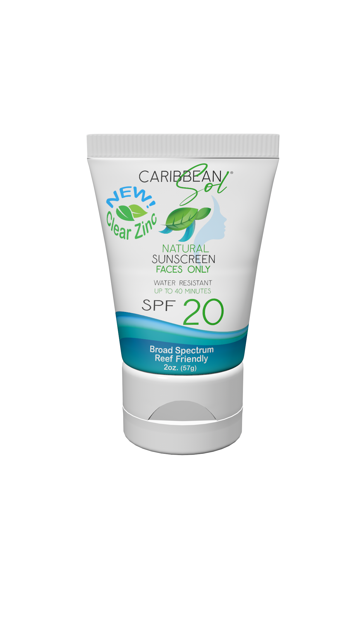 Caribbean Sol Clear Zinc Faces Only SPF 20 - 2oz