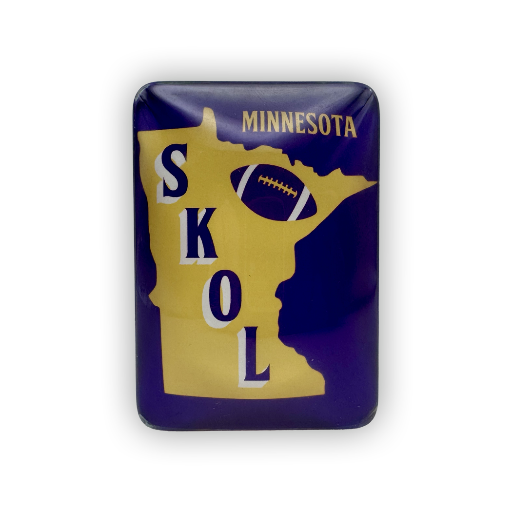 Minnesota SKOL Purple Glass Magnet