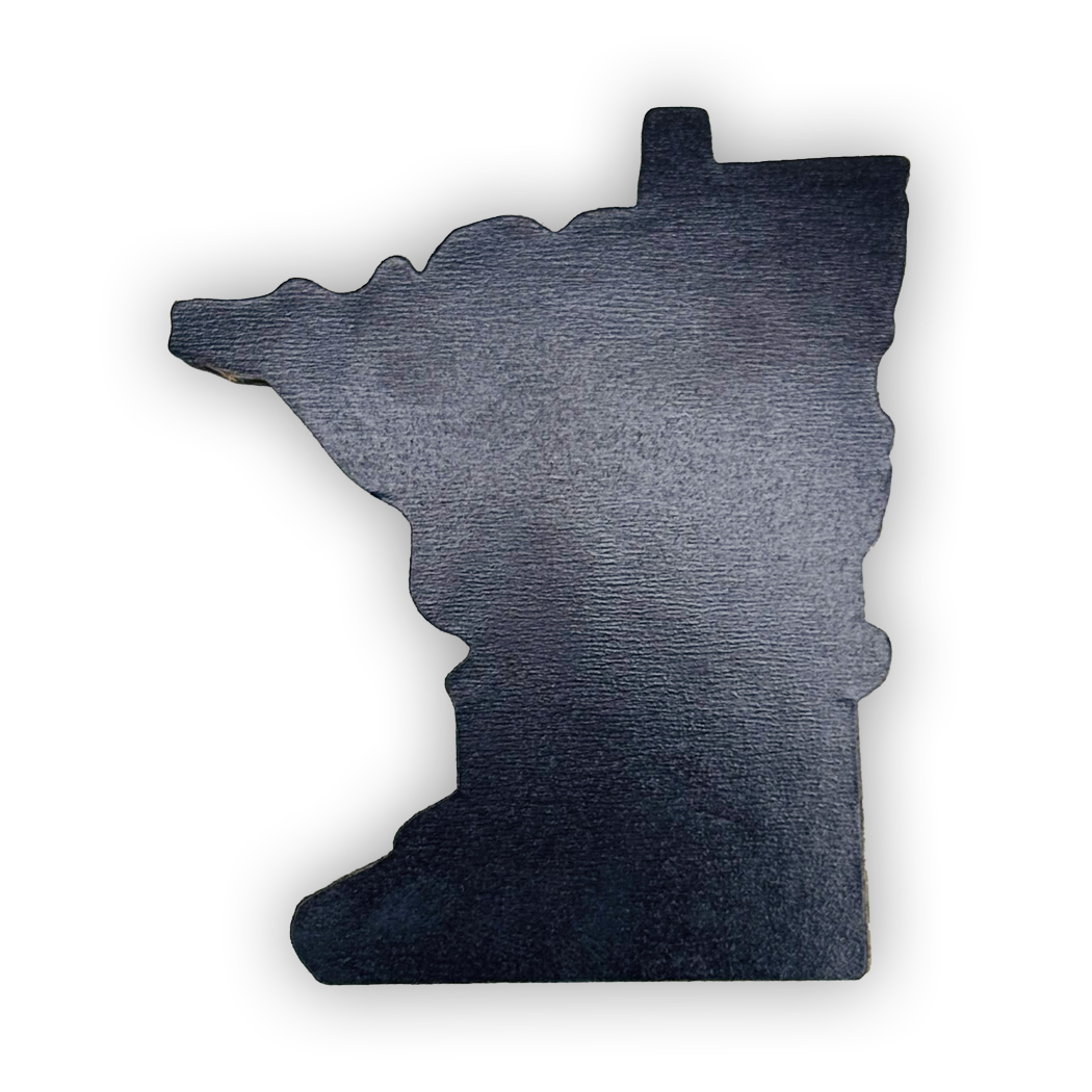 Minnesota State Shaped State of Hockey 3 Layer Wood Magnet