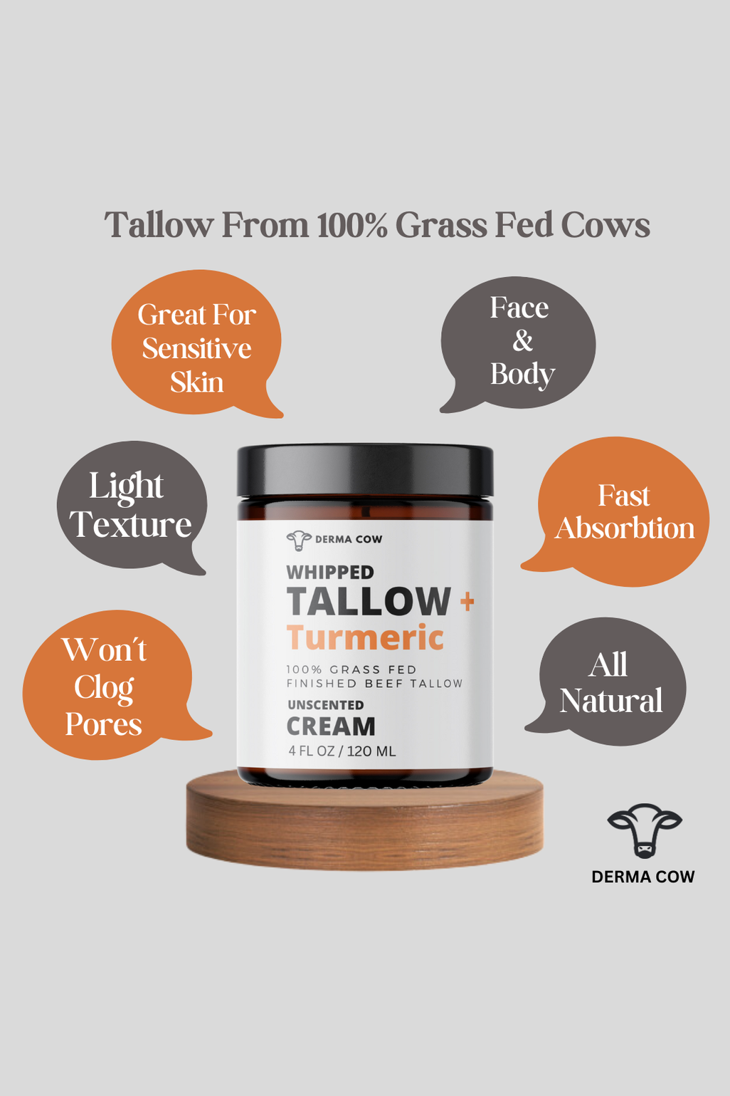 Whipped Tallow Cream + Turmeric , For Face and Body