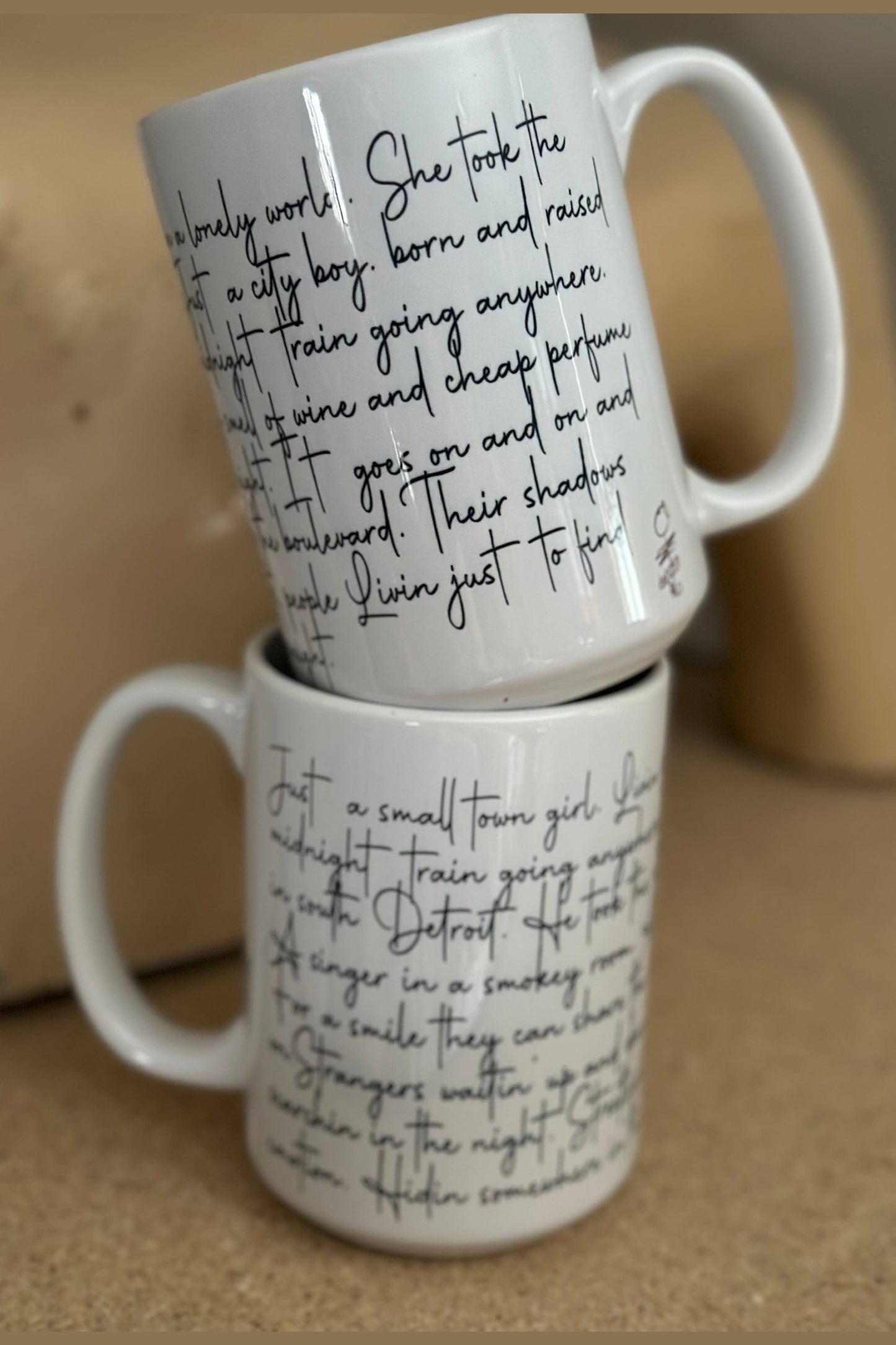 Journey "Dont stop Believin" Lyrics Coffee Mug