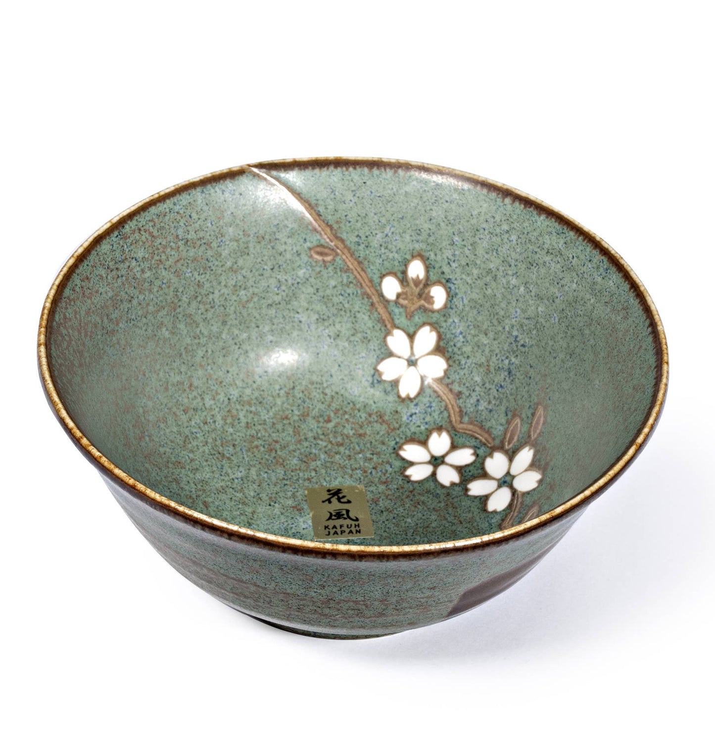 Green Matte Sakura 6" Japanese Ceramic Mini Donburi Bowl