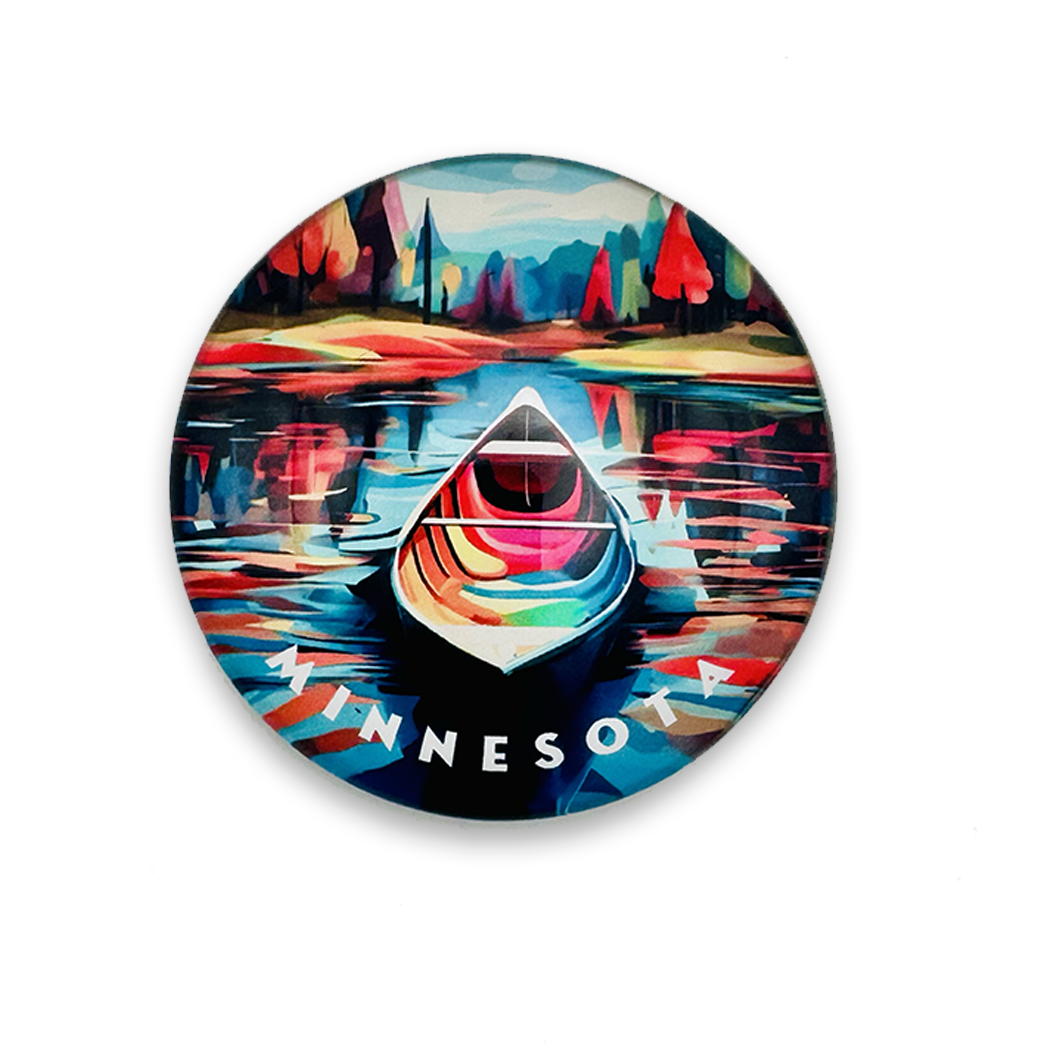 Minnesota Cozy Canoe Glass Magnet