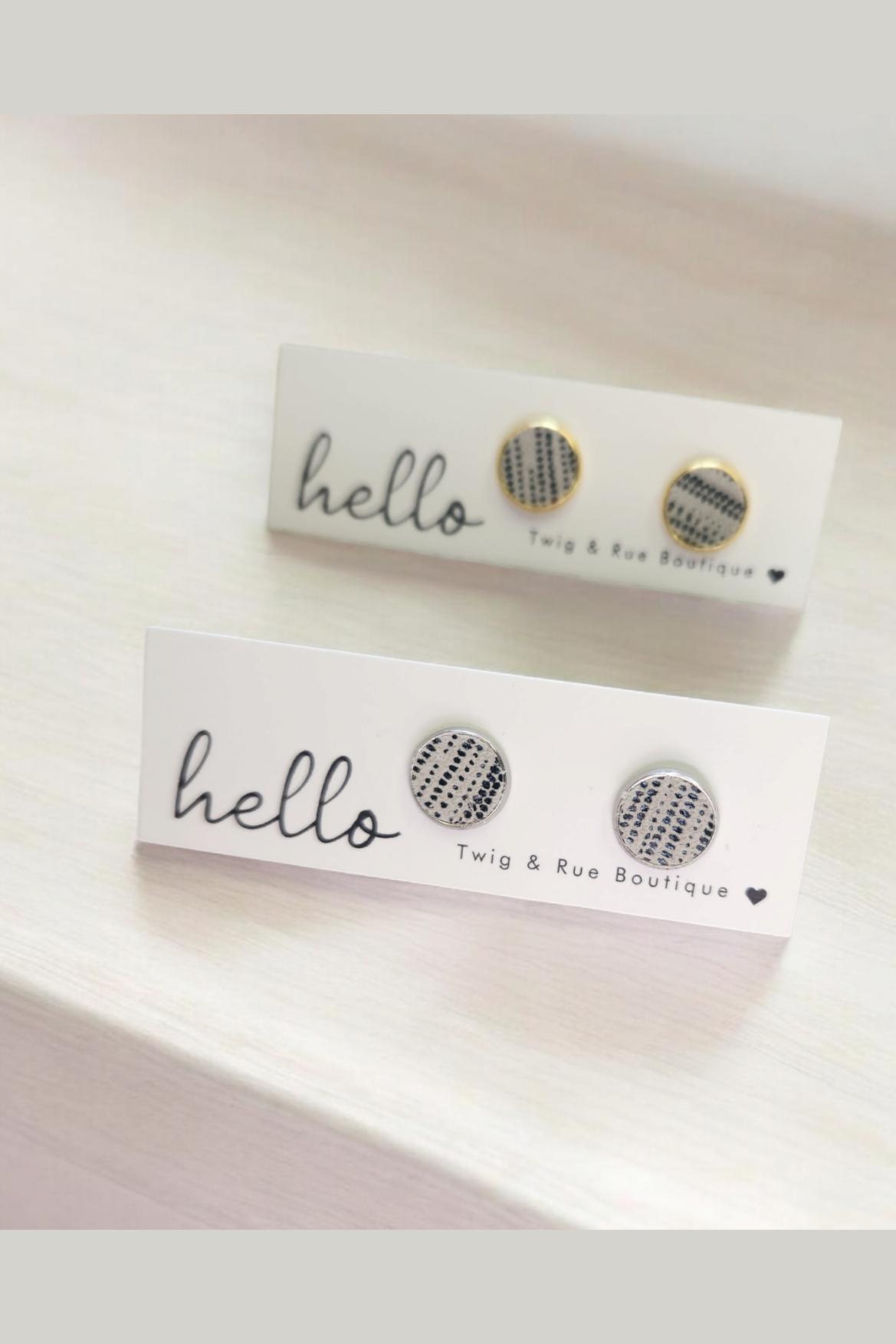 Running Dots Leather Button Studs