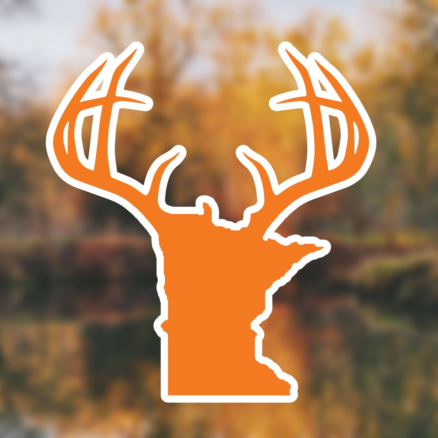 Minnesota Blaze Orange Antler Vinyl Sticker