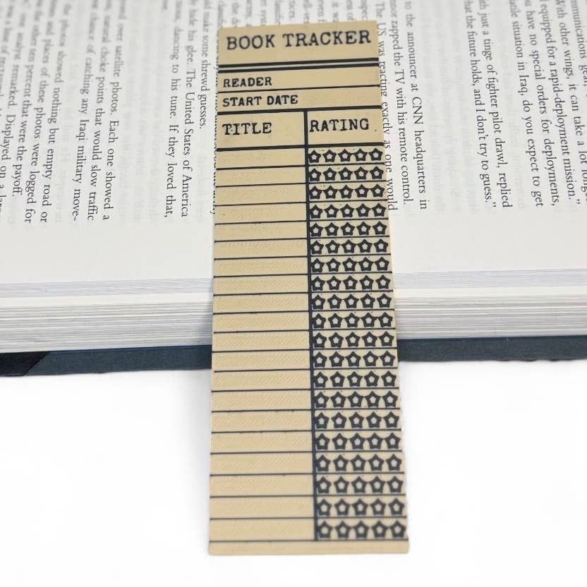 Vintage Library Card Book Tracker 3D Bookmark