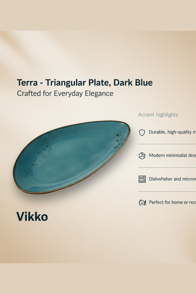 Deep Teal Terra Triangular Plate
