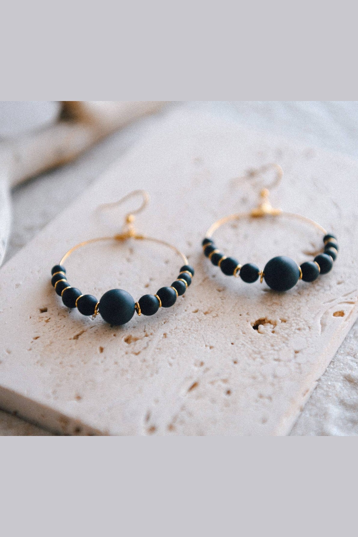 African Turquoise Harmony Gemstone Hoop Earrings