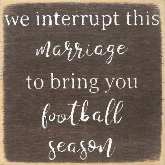 Football Season Wood Block Sign