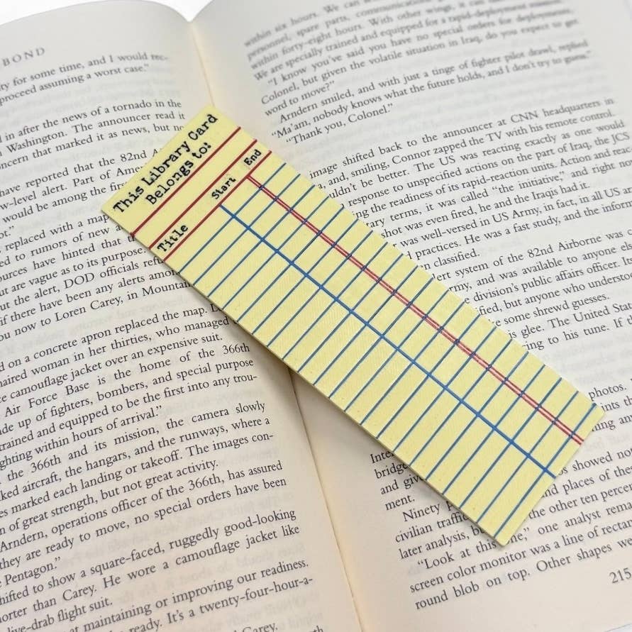 Retro Library Card 3d Bookmark