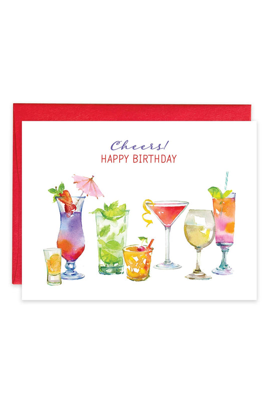 Birthday Greeting Card - Tropical Drinks