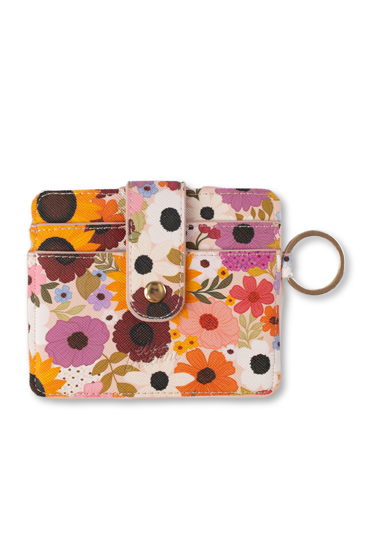 Floral Card Wallet: Watercolor Checkers