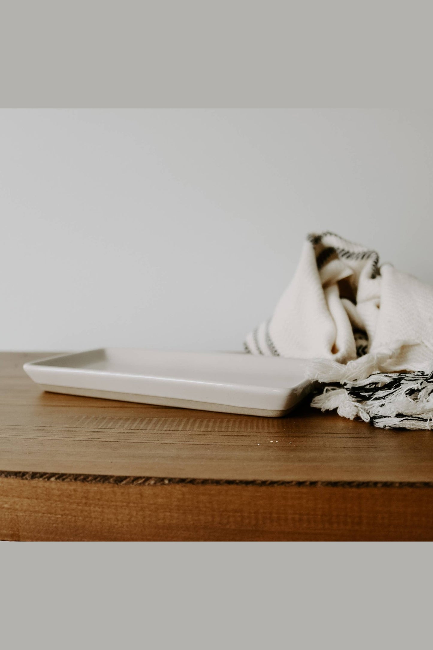 Cream Stoneware Tray