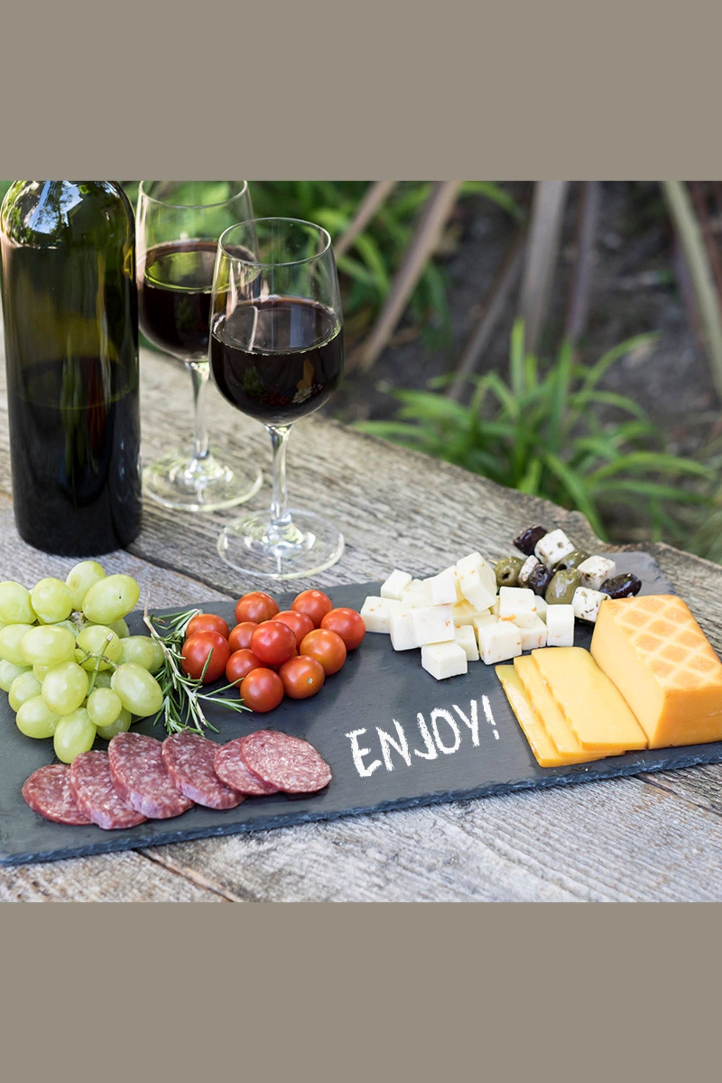 16 inch Slate Cheese Board Natural Edges Includes Chalk