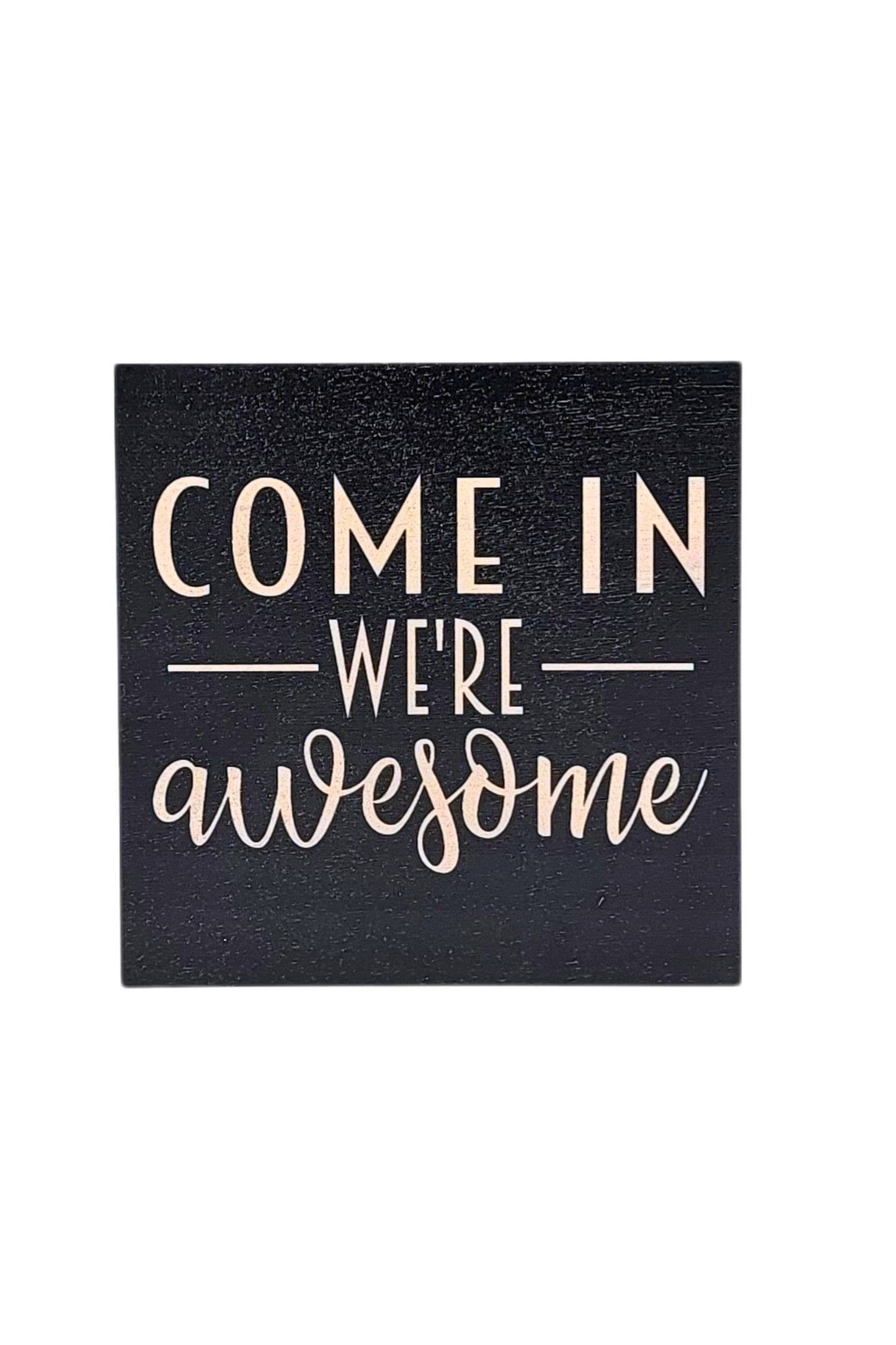 Come in We're Awesome Funny Home Decor Accent