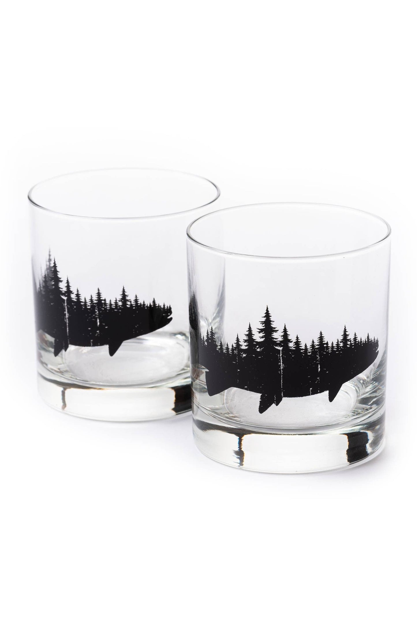 Fish and Forest Whiskey Glasses