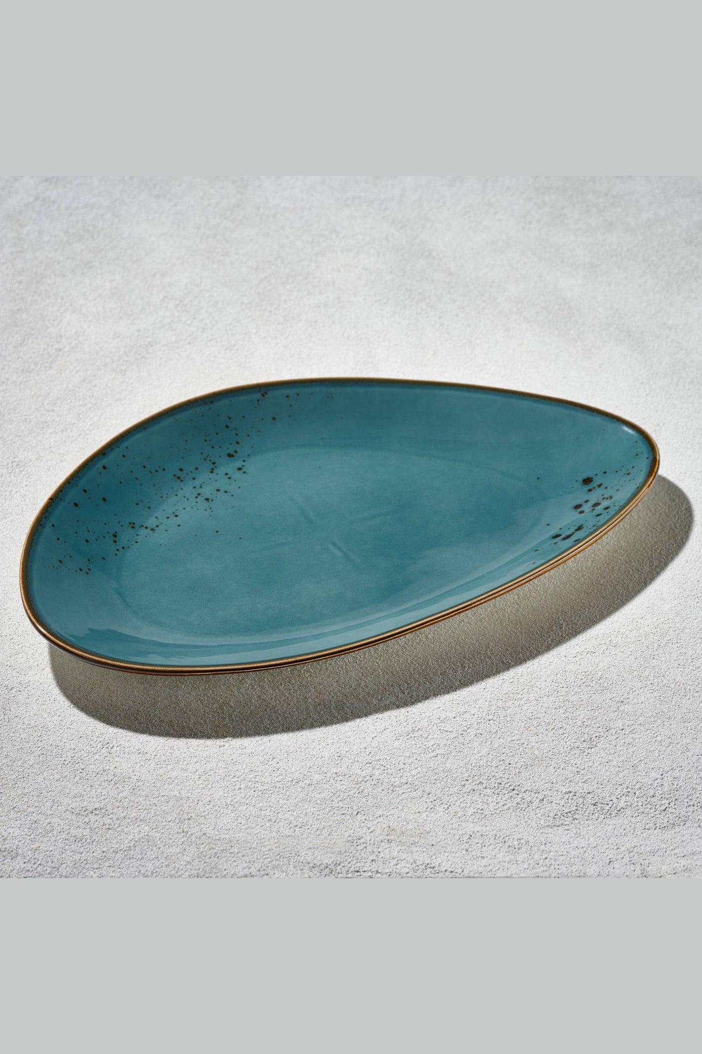 Deep Teal Terra Triangular Plate