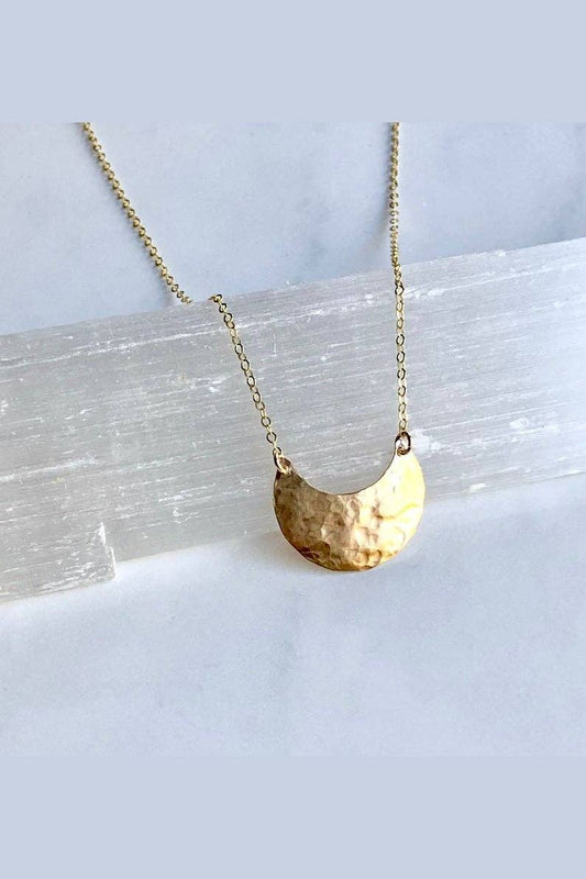 Hammered Crescent Necklace