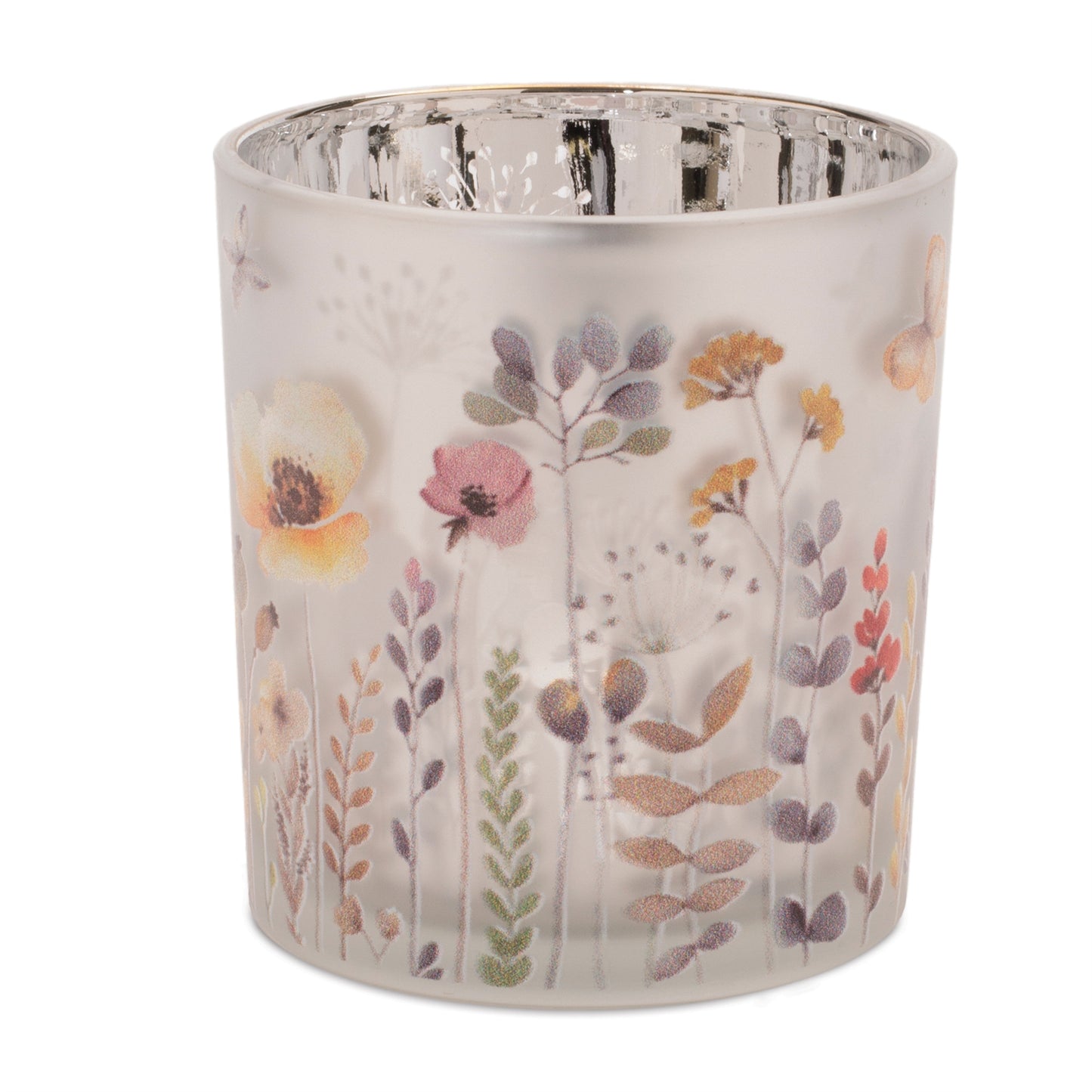 Frosted Wildflower and Butterfly Candle Votive