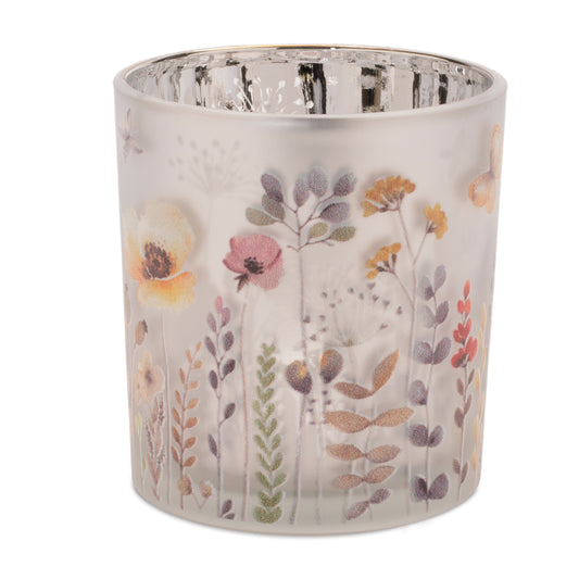 Frosted Wildflower and Butterfly Candle Votive