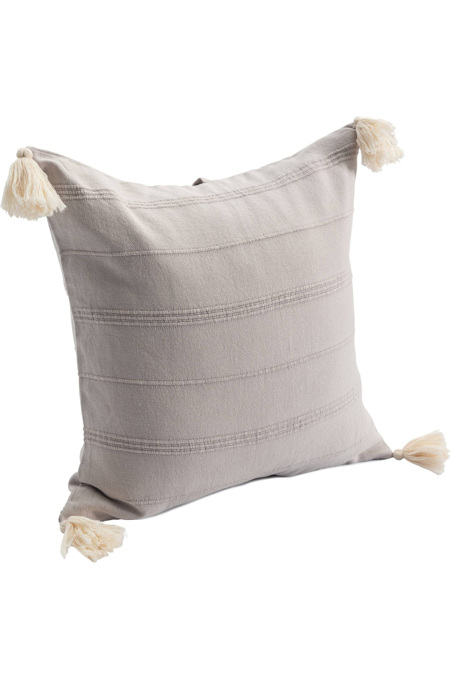 Starlin Subtle Striped Organic Turkish Cotton Throw Pillow: Burgundy