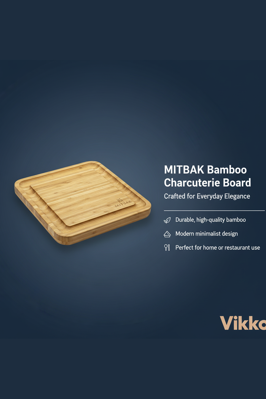 MITBAK Bamboo Charcuterie Board with Cheese Knives Set