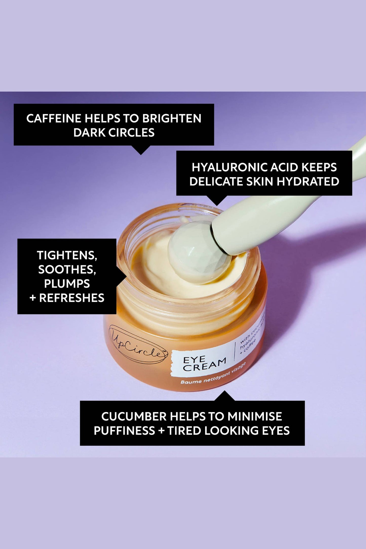 Vegan Hydrating Spa Eye Cream with Hyaluronic Acid + Coffee Oil