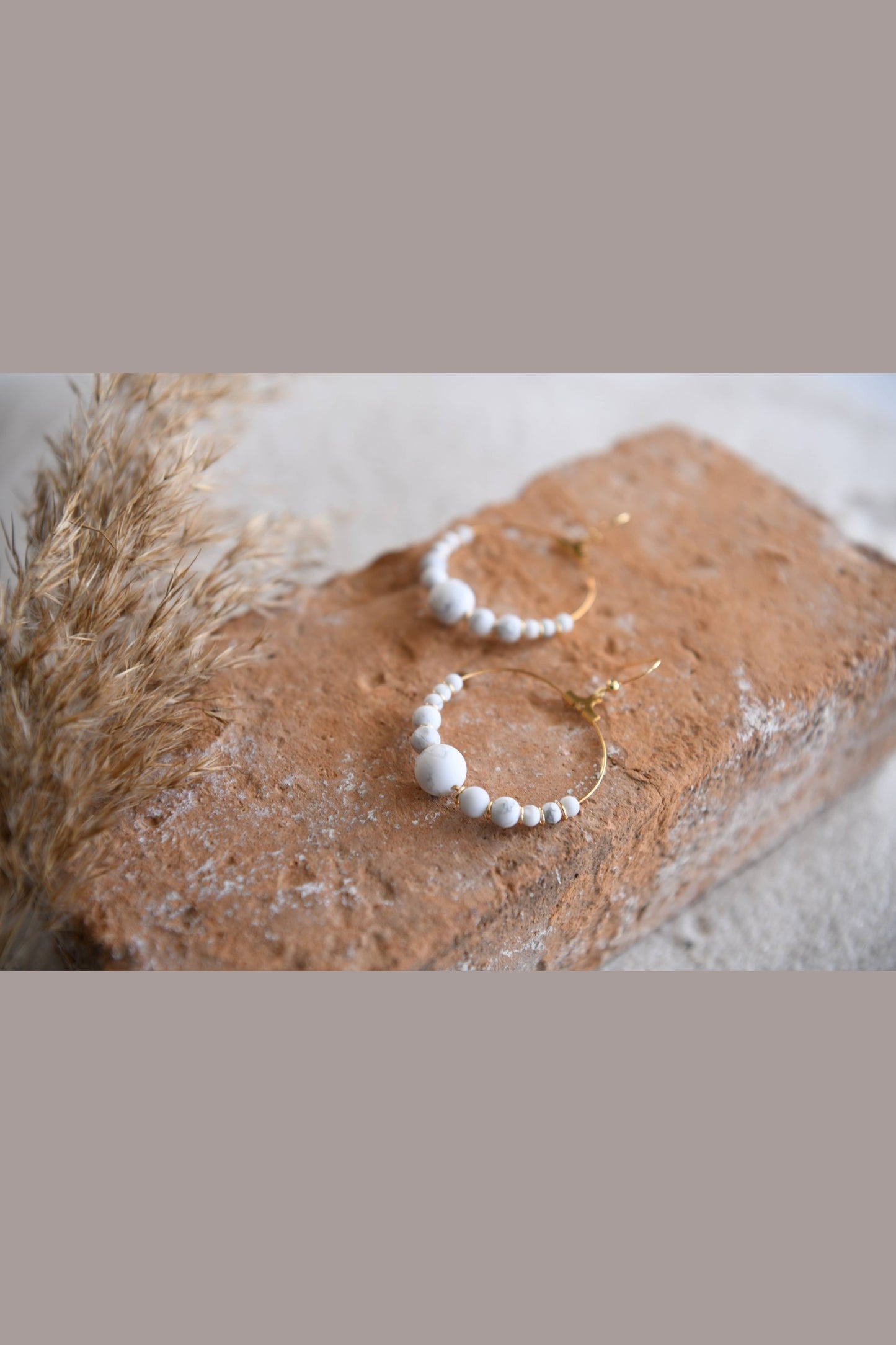 African Turquoise Harmony Gemstone Hoop Earrings