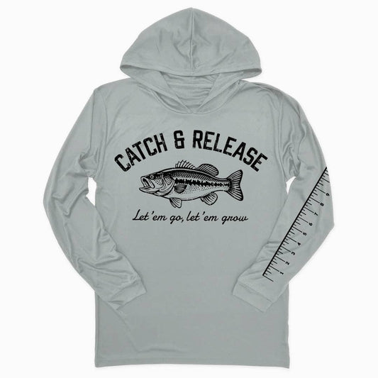 Catch & Release UPF Hoodie: Medium Grey