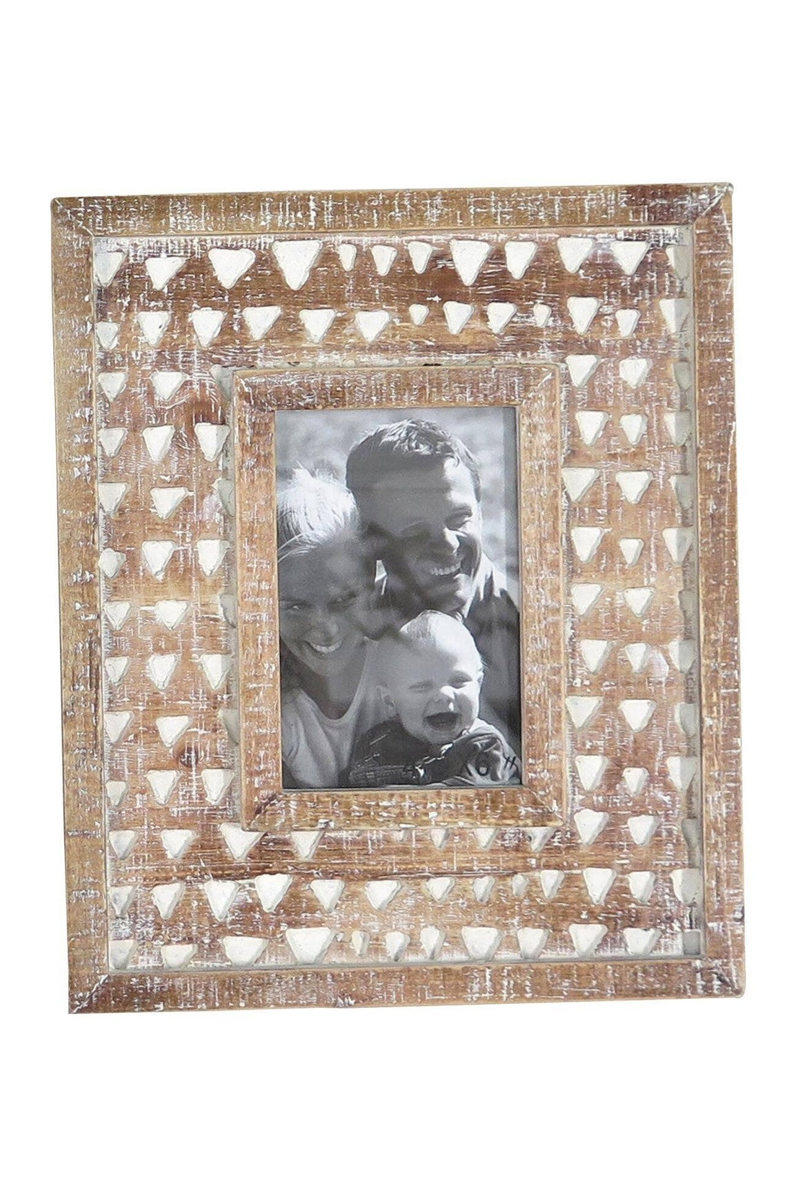4x6 Photo Carved Triangle Wood Picture Frame
