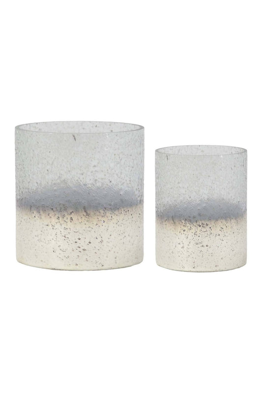 Round Bottom Icy Glass Jars