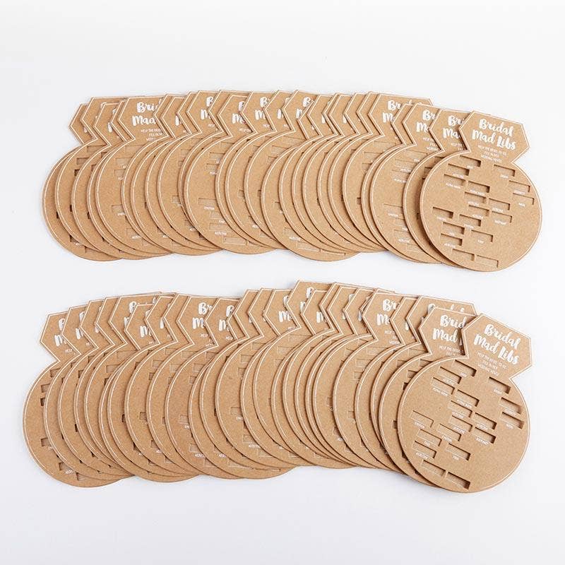 Kraft Bridal Shower Game Card - Ring Shape Set of 50