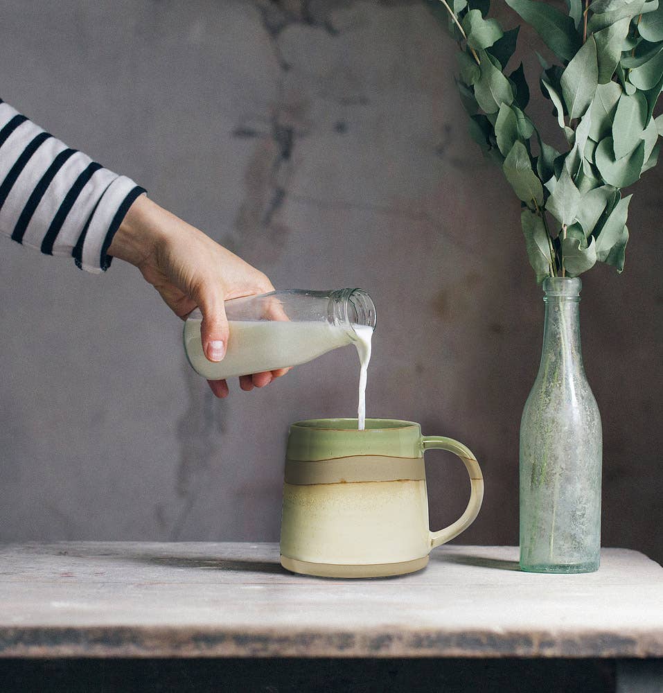 Green/White Rustic Style Mug
