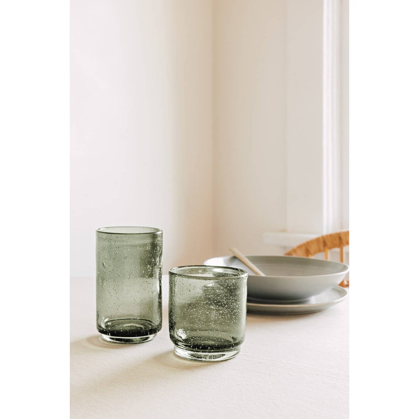 Agave Bubbled Glass Tumbler