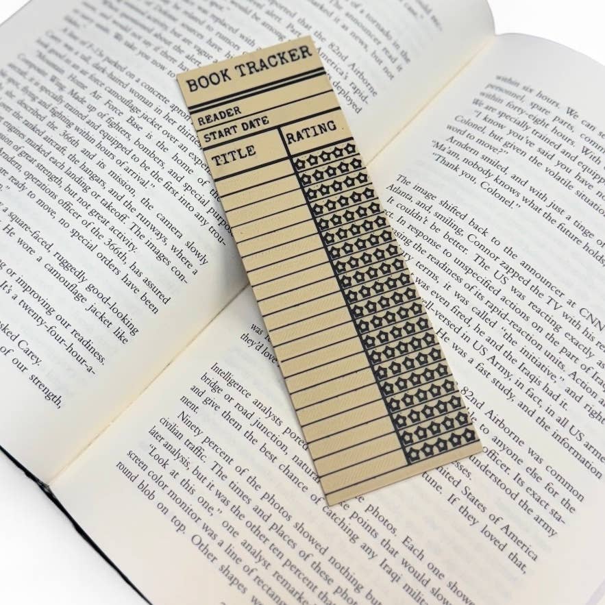 Vintage Library Card Book Tracker 3D Bookmark