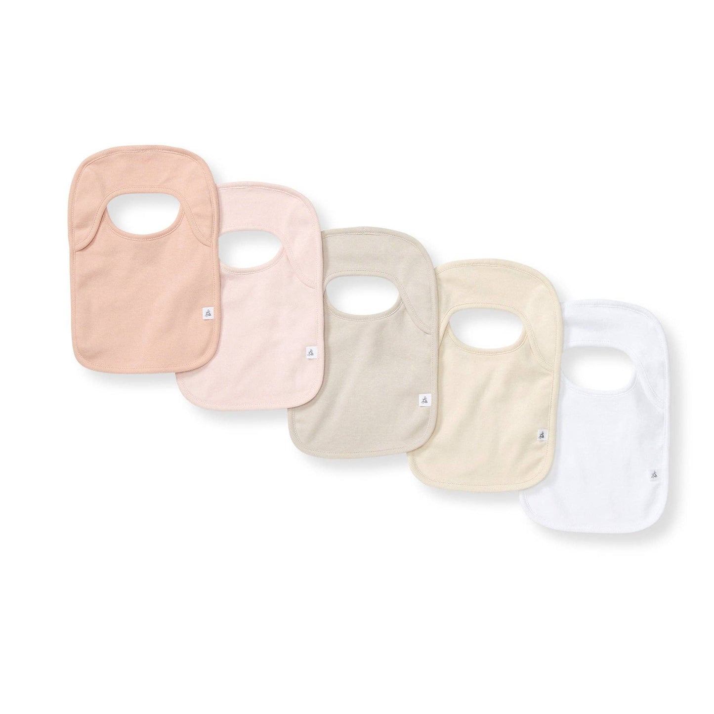 Pink Sand Solid Organic Cotton Baby Bibs 5 Pack