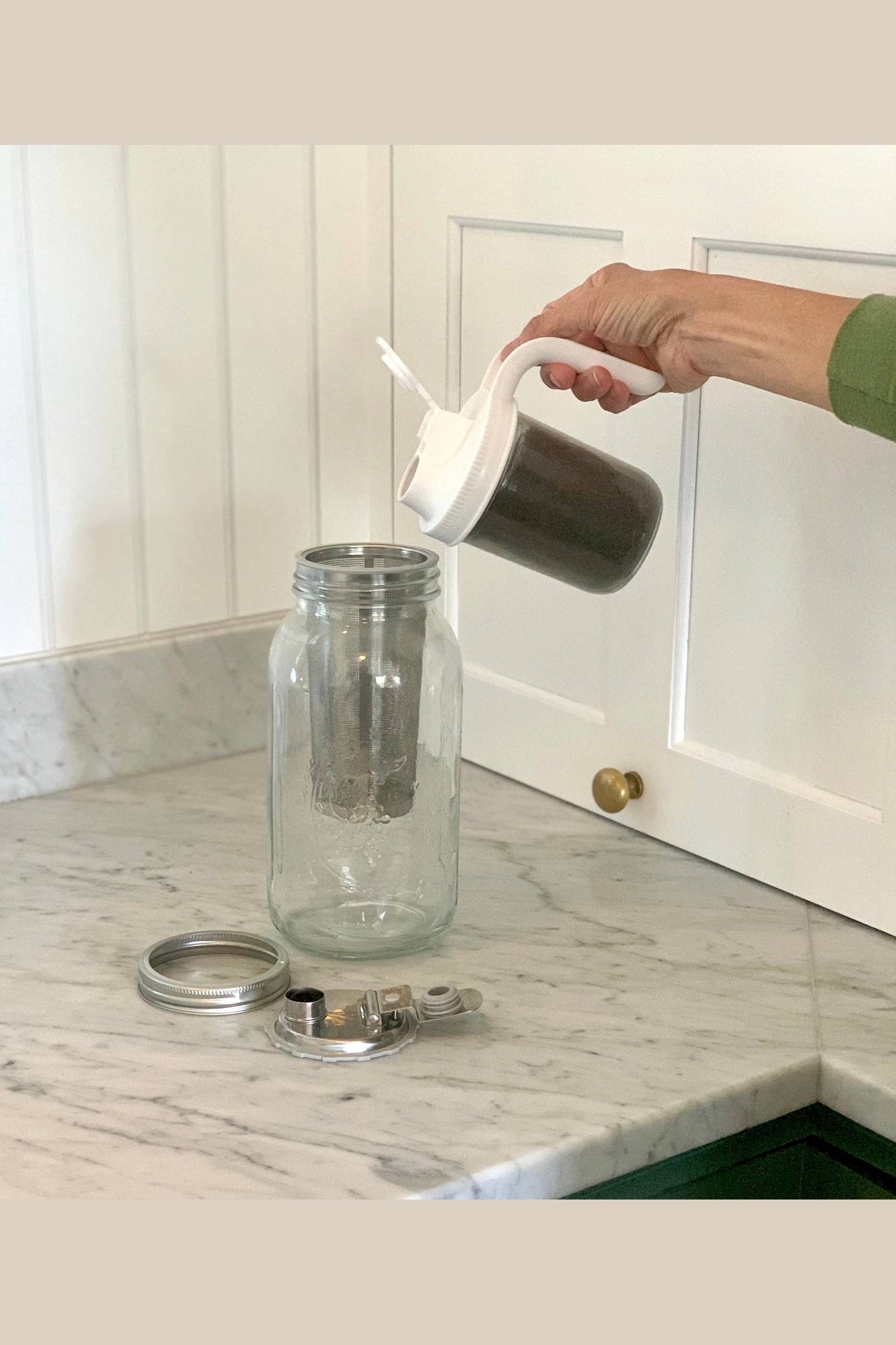 Jarware Cold Brew Tea Infuser for Wide Mouth Mason Jar
